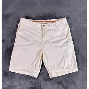 Y2K Tommy Bahama Mens Chino Shorts Beige Flat Front Relaxed Fit Size 36